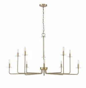 10 Lamps Marceline Chandelier - Modern Gold - 48in Diameter - E12 Candelabra Base