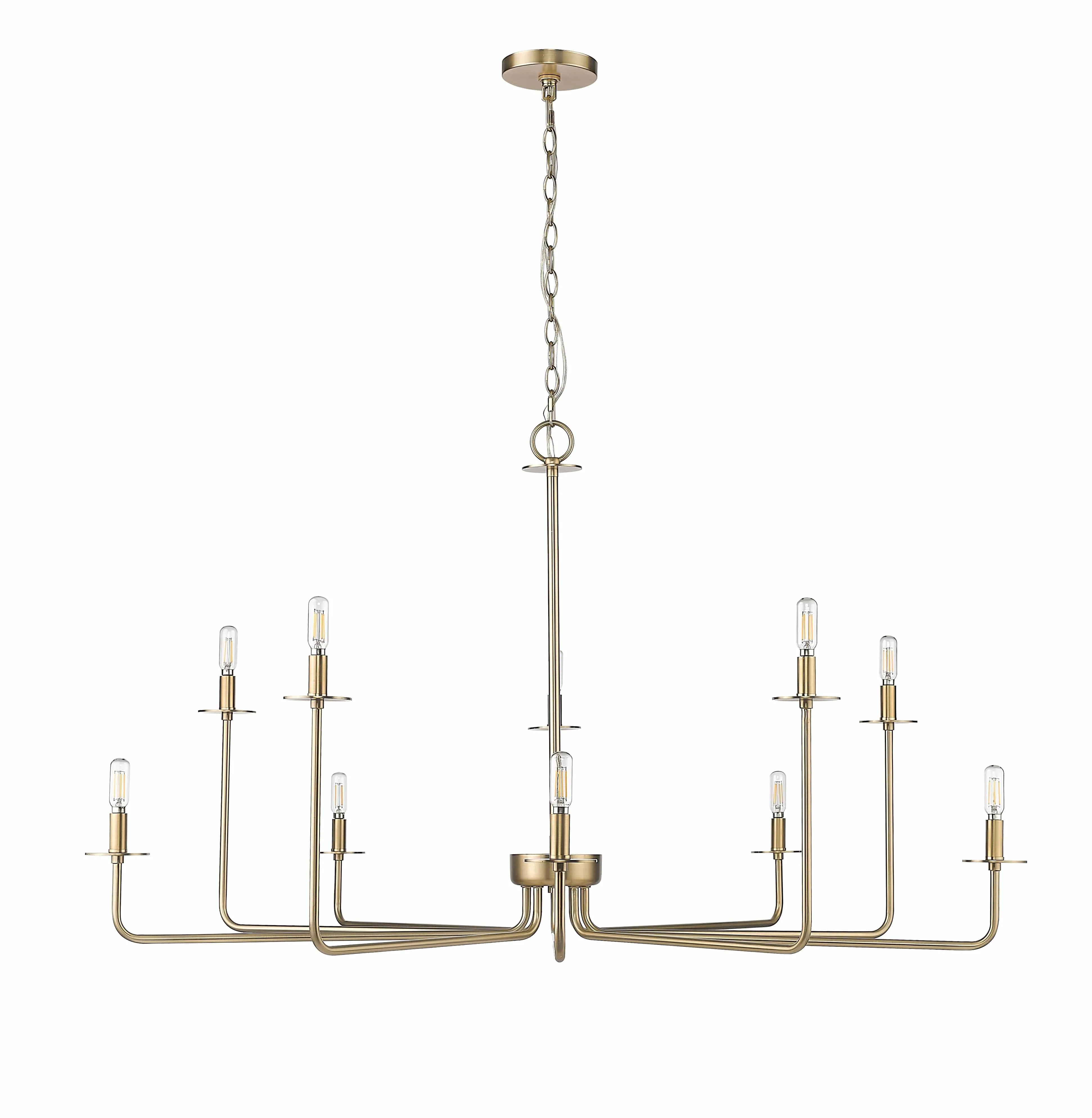10 Lamps Marceline Chandelier - Modern Gold - 48in Diameter - E12 Candelabra Base