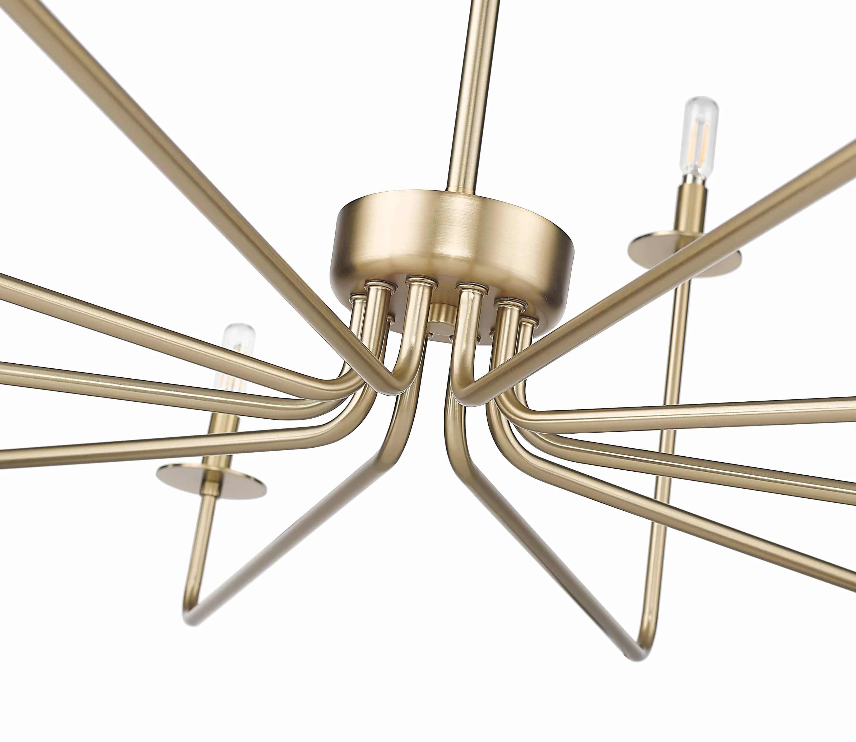 10 Lamps Marceline Chandelier - Modern Gold - 48in Diameter - E12 Candelabra Base