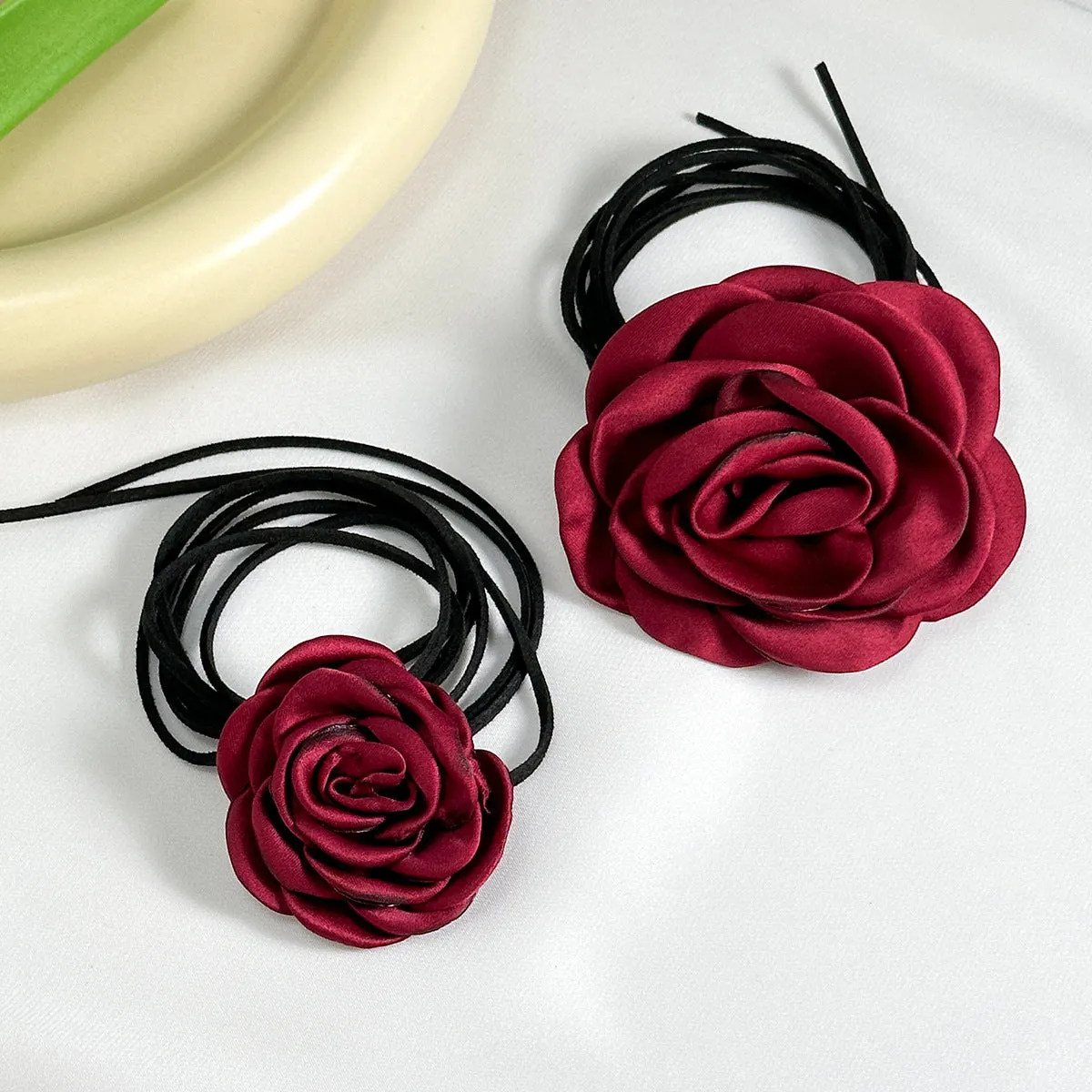 3D Rose Collar & French Camellia Necklace Set for Women by Planderful Verve Collection