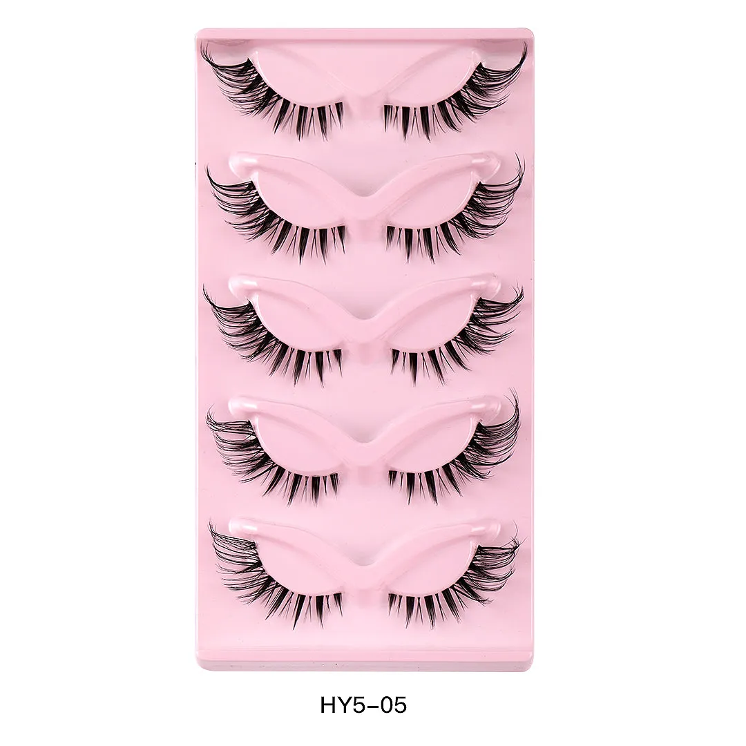 5 Pair 3D Cat Eye Fox Eye Lashes