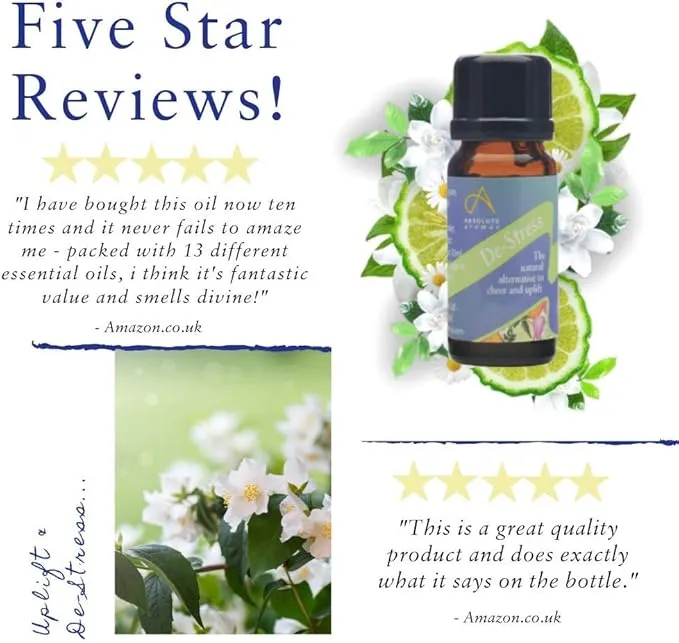 Absolute Aromas Blended De-Stress Essential Oils (10ml