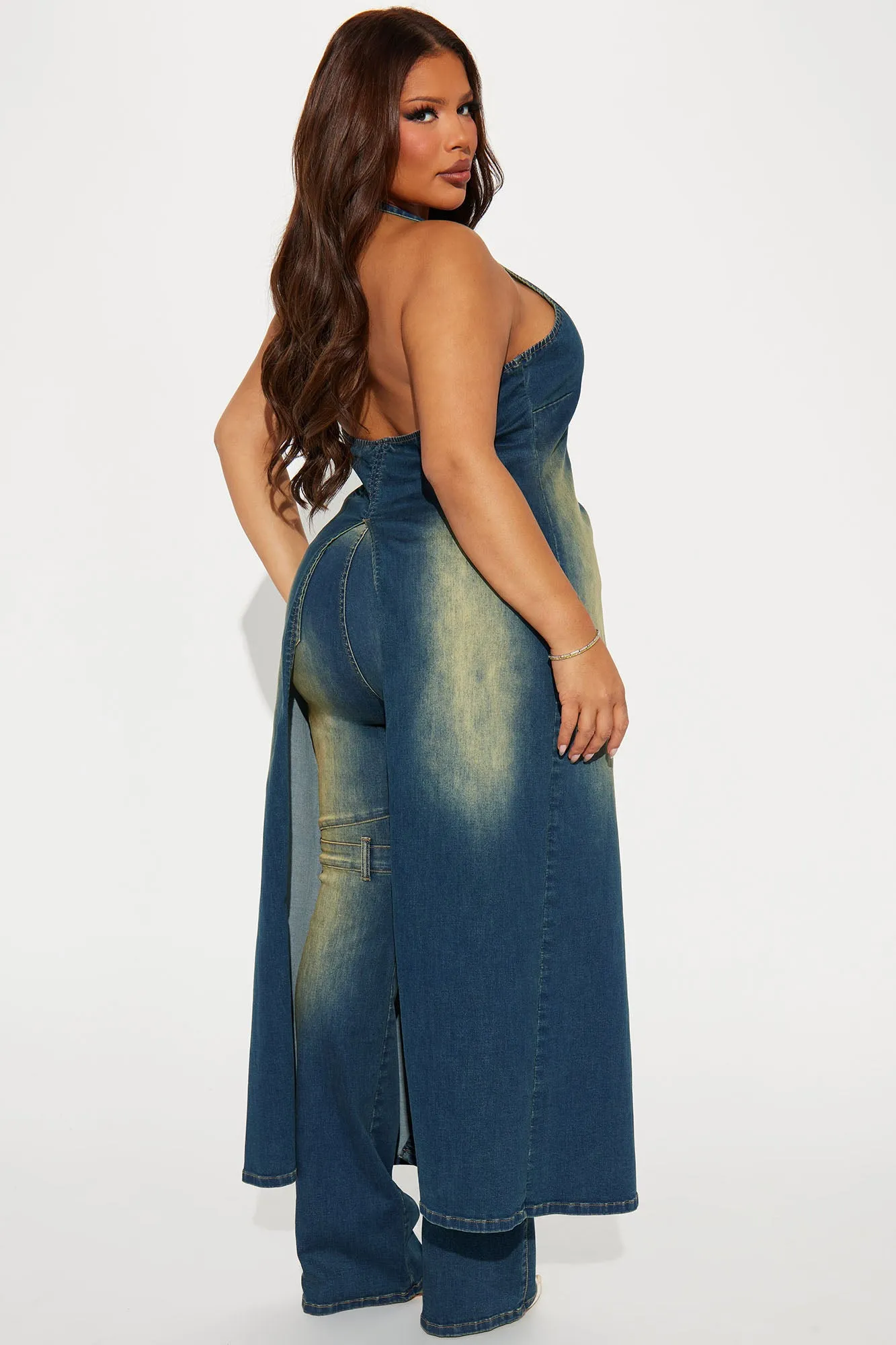 Aja Stretch Tinted Denim Vest - Medium Wash