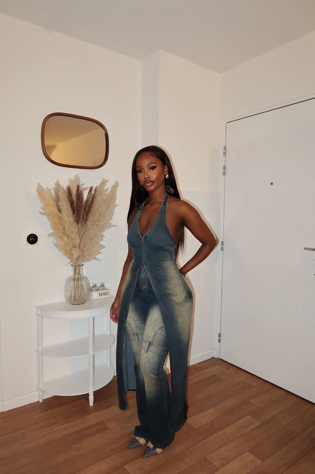 Aja Stretch Tinted Denim Vest - Medium Wash