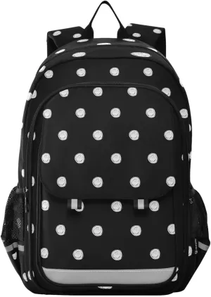 ALAZA Abstract Polka Dot Black School backpacks for girls boys Backpack Students Bookbag for school bag Womens Casual Daypack College Bookbag