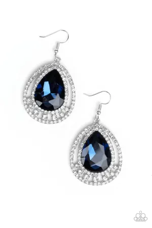 All Rise For Her Majesty Sapphire Blue Teardrop Earrings - Paparazzi Accessories