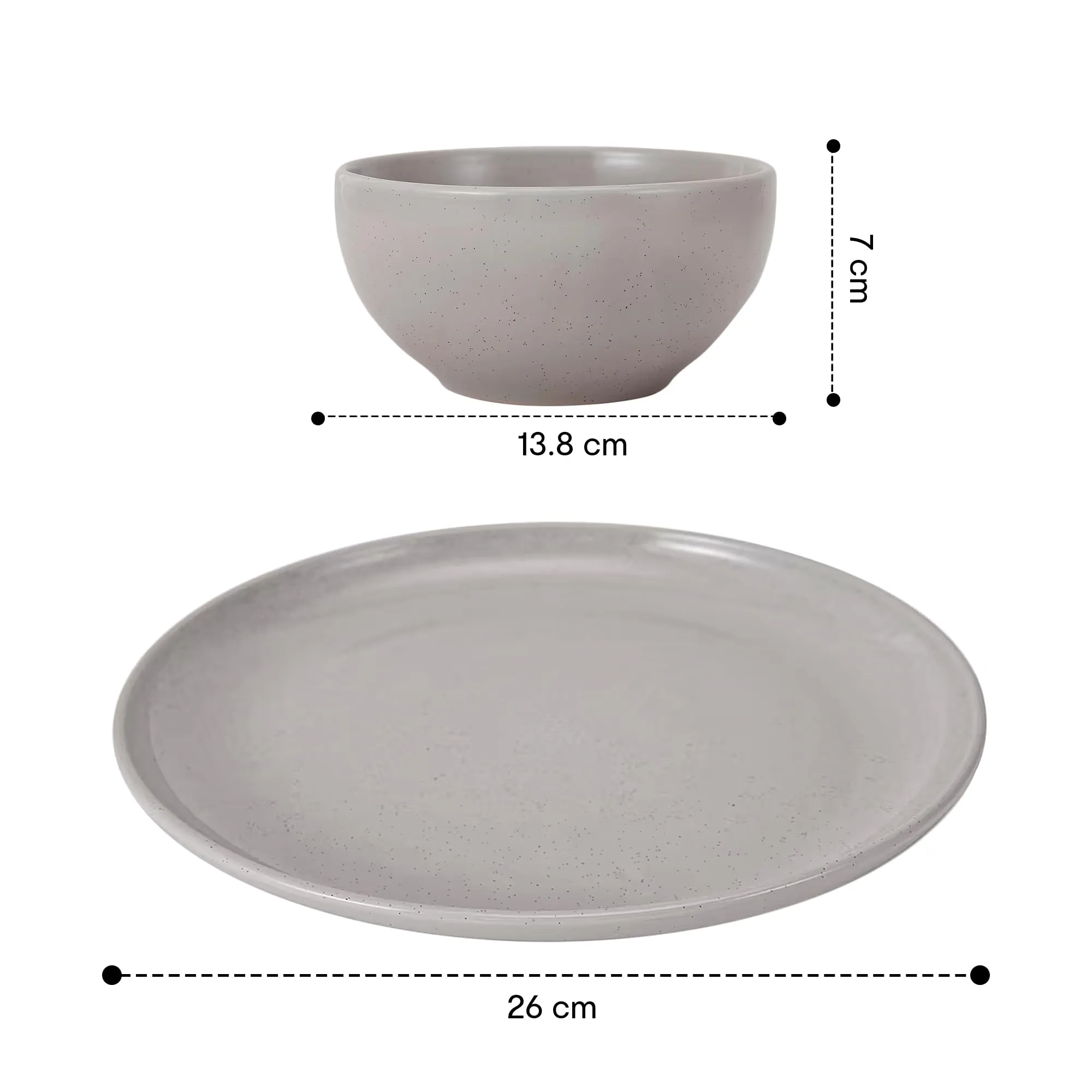 Anko Speckled Stoneware 12 pcs Dinner Set | Premium Crockery for Dining Table, Home, Restaurant, Gifting | Aesthetic Tableware Service Set for 6 | 6 Dinner Plates, 6 Bowls, Beige