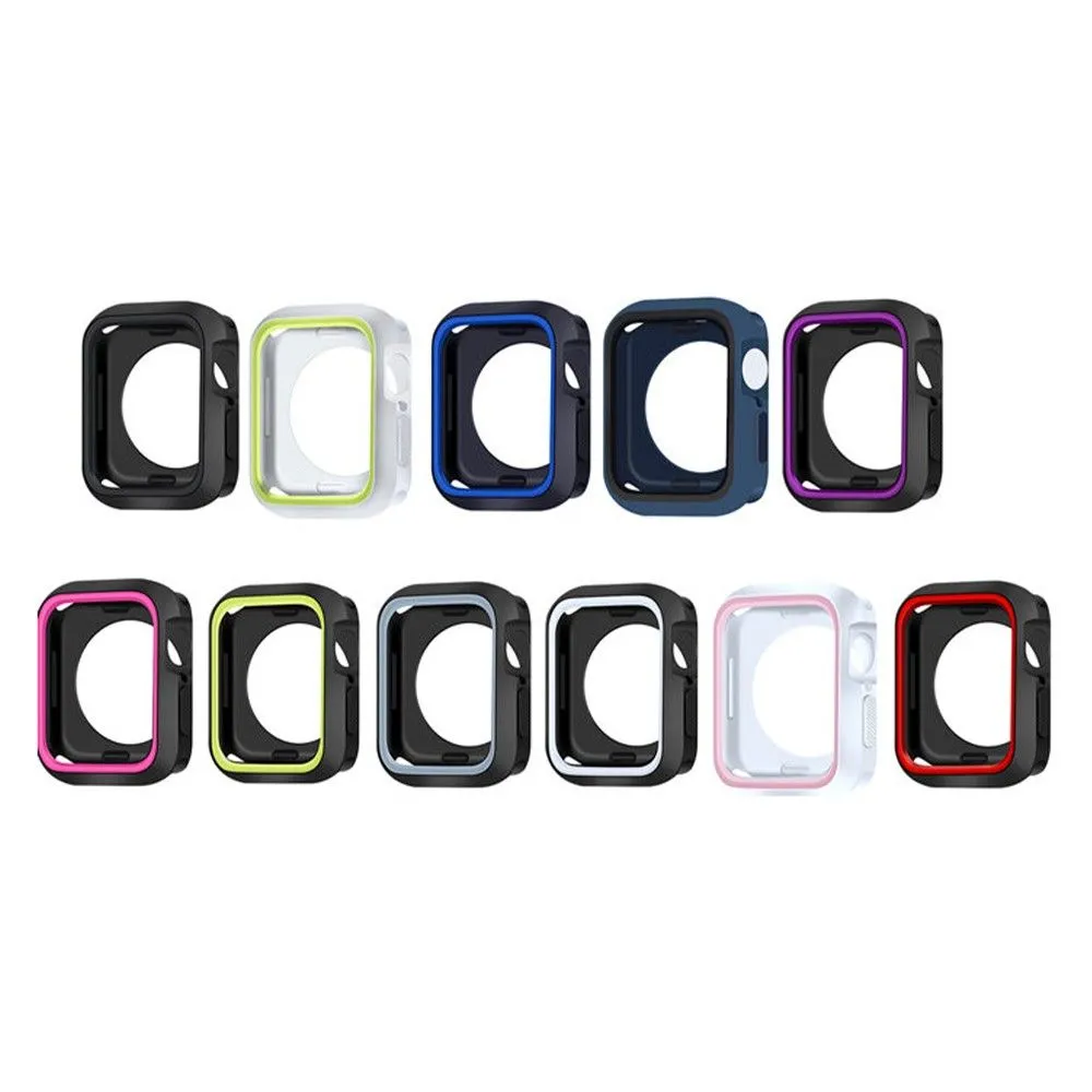 Apple Watch (45mm) dual color silicone cover - Black / Green