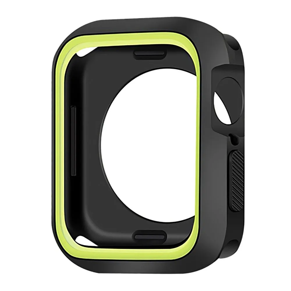 Apple Watch (45mm) dual color silicone cover - Black / Green