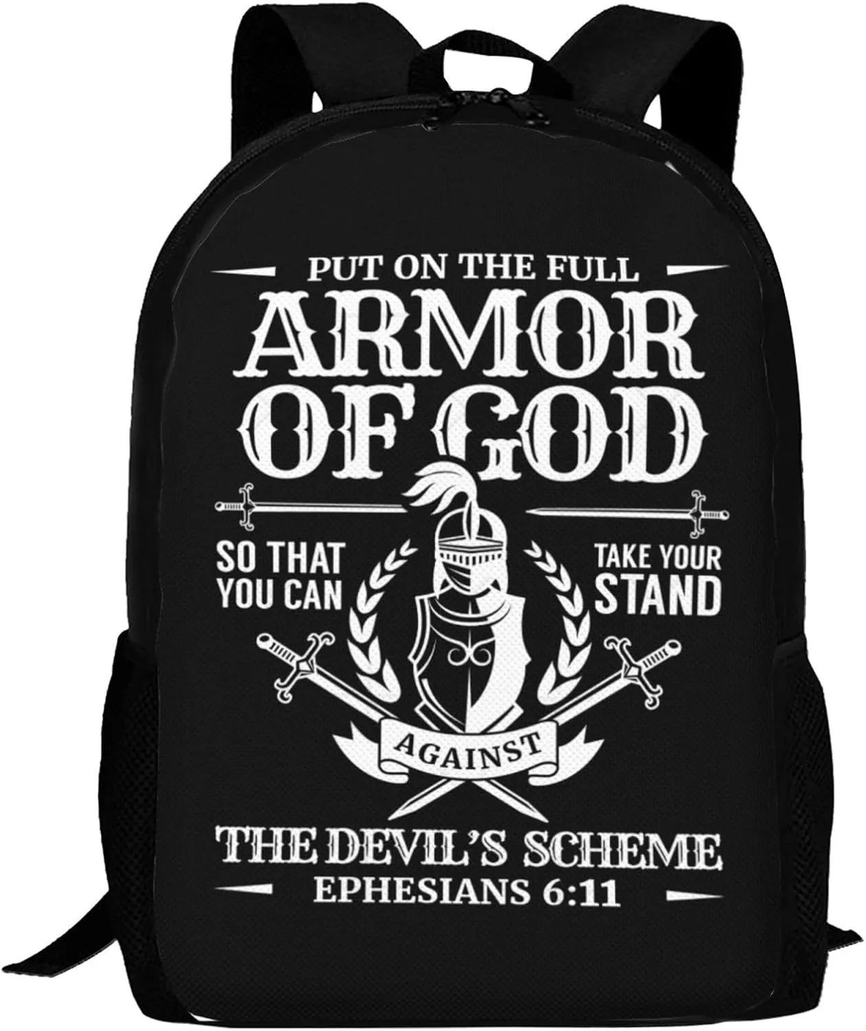 Armor of God Christian Bible Verse Religious Backpack Lightweight Large Capacity Laptop Backpack Travel Backpacks for Unisex