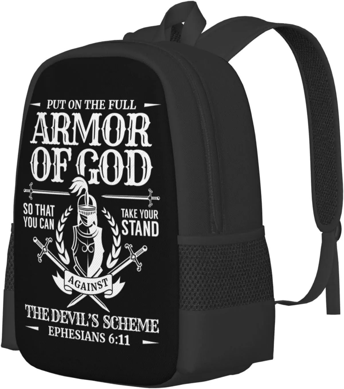 Armor of God Christian Bible Verse Religious Backpack Lightweight Large Capacity Laptop Backpack Travel Backpacks for Unisex