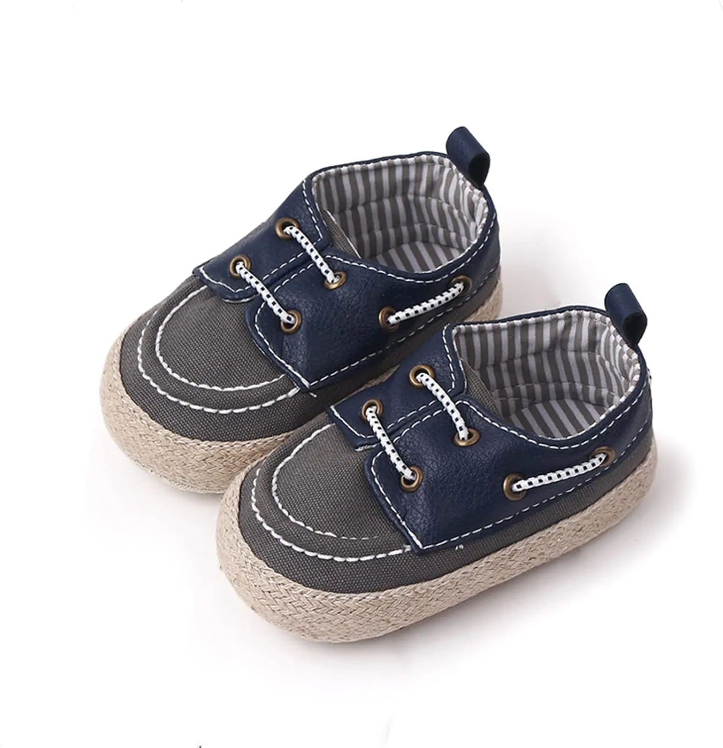 Baby Boat Shoes Lace-up First Walking Sneakers Infant Boys Girls Non-Slip Canvas Casual Sport Shoes Newborn Unisex