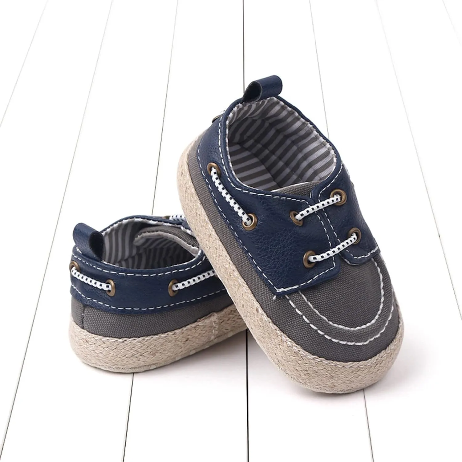 Baby Boat Shoes Lace-up First Walking Sneakers Infant Boys Girls Non-Slip Canvas Casual Sport Shoes Newborn Unisex