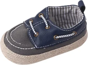 Baby Boat Shoes Lace-up First Walking Sneakers Infant Boys Girls Non-Slip Canvas Casual Sport Shoes Newborn Unisex