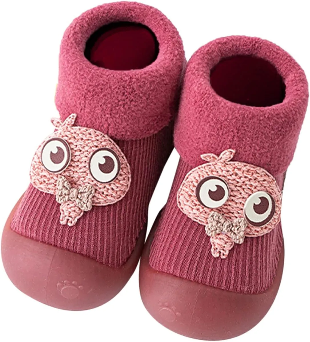 Baby Girl Shoes Size 1 Warm Stocking Girls Knit Socks Kids Rubber Soft Solid Sole Toddler Extra Wide Sneakers