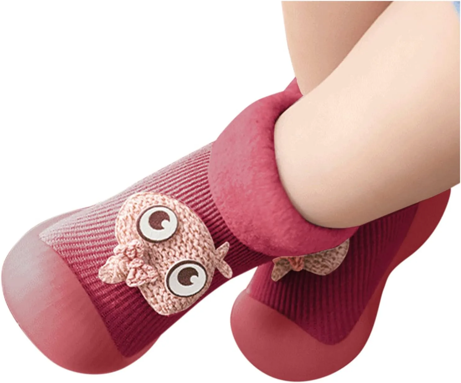 Baby Girl Shoes Size 1 Warm Stocking Girls Knit Socks Kids Rubber Soft Solid Sole Toddler Extra Wide Sneakers