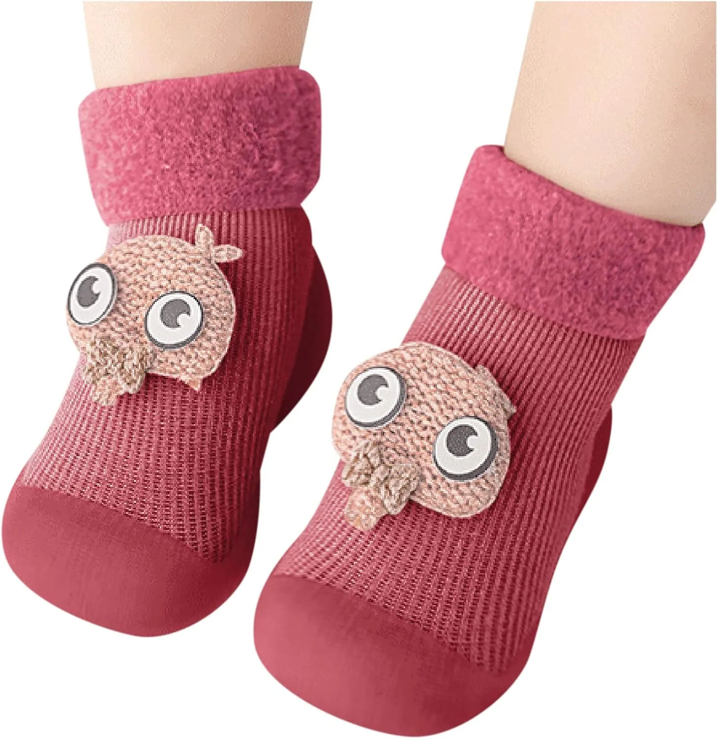 Baby Girl Shoes Size 1 Warm Stocking Girls Knit Socks Kids Rubber Soft Solid Sole Toddler Extra Wide Sneakers