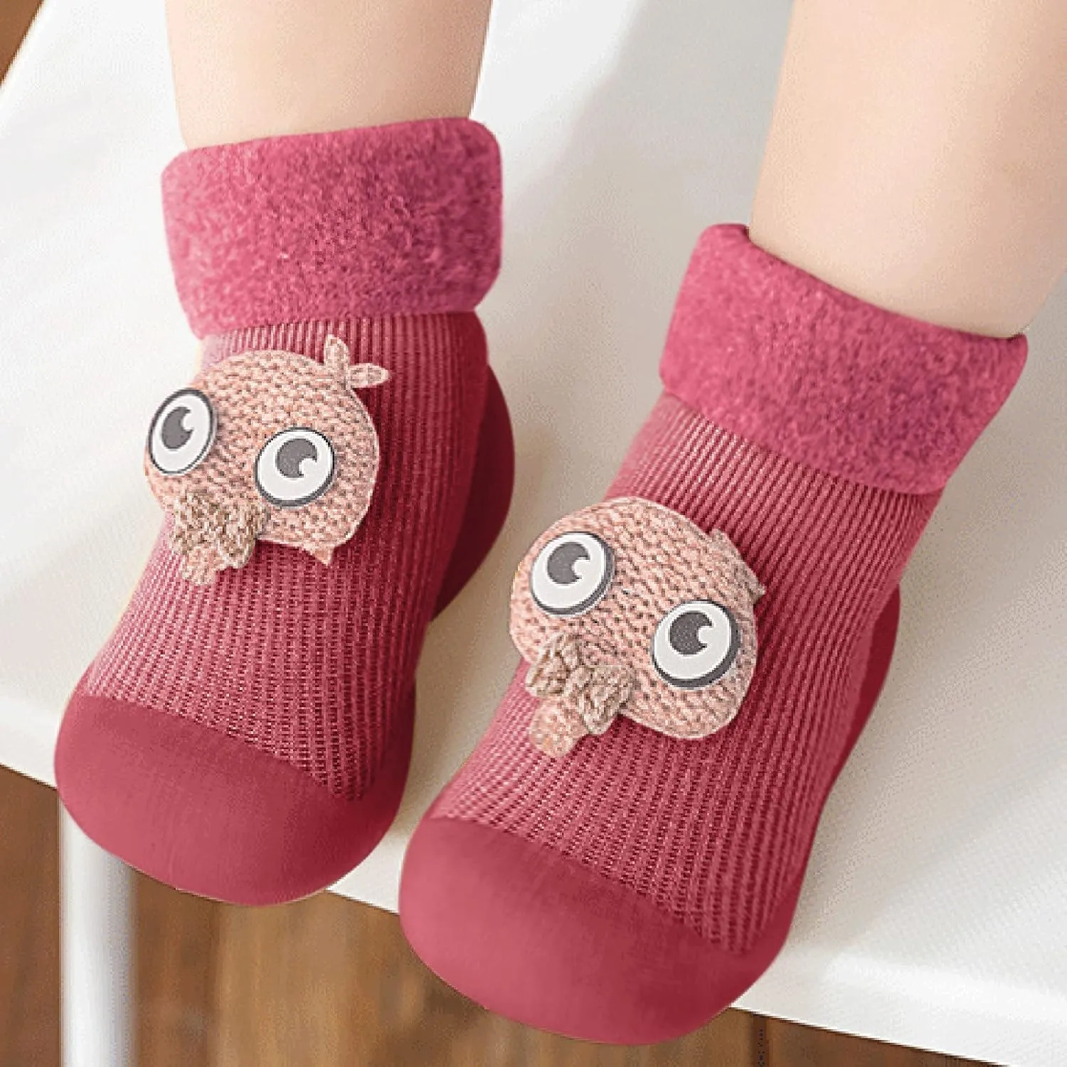 Baby Girl Shoes Size 1 Warm Stocking Girls Knit Socks Kids Rubber Soft Solid Sole Toddler Extra Wide Sneakers