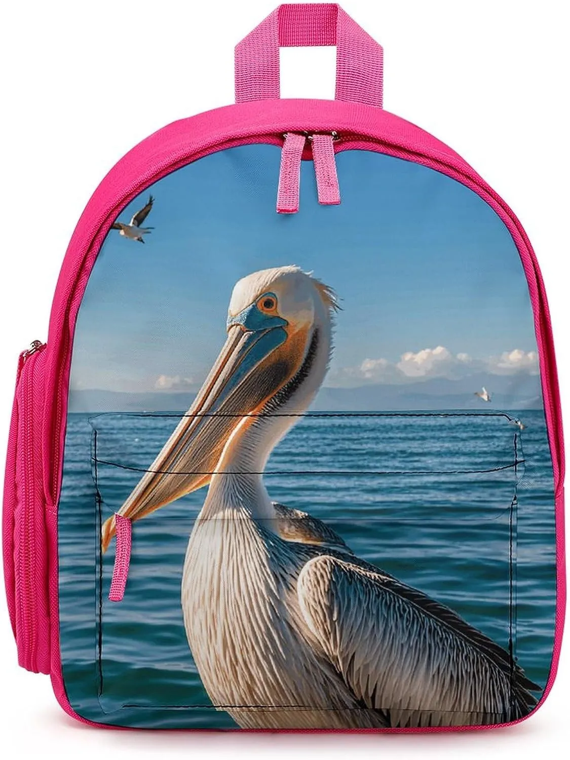 Backpack for Men Women Pelican Bird Blue Sea Laptop Backpack Lightweight Casual Bookbag for Business Hiking (pink-style)