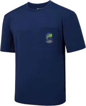 BASSDASH Mens UPF 50  Fishing Graphic T-Shirts Pocket Short Sleeve Shirt Quick Dry UV Sun Protection Casual Outdoor FS46M