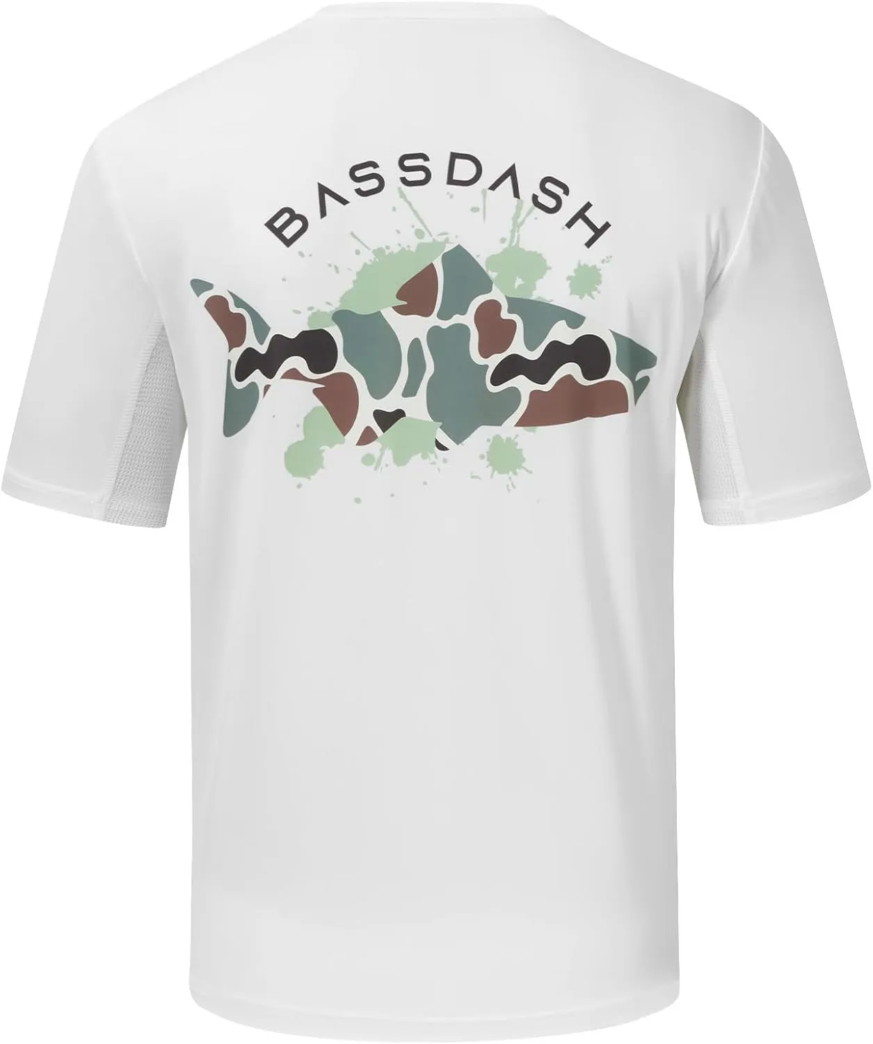 BASSDASH Mens UPF 50  Fishing Graphic T-Shirts Pocket Short Sleeve Shirt Quick Dry UV Sun Protection Casual Outdoor FS46M