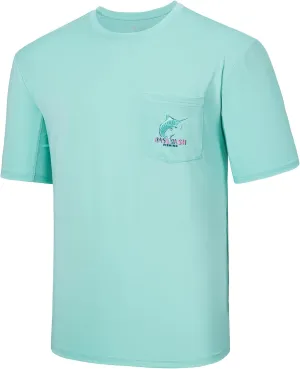 BASSDASH Mens UPF 50  Fishing Graphic T-Shirts Pocket Short Sleeve Shirt Quick Dry UV Sun Protection Casual Outdoor FS46M
