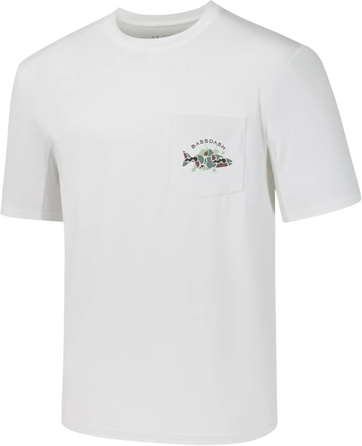 BASSDASH Mens UPF 50  Fishing Graphic T-Shirts Pocket Short Sleeve Shirt Quick Dry UV Sun Protection Casual Outdoor FS46M
