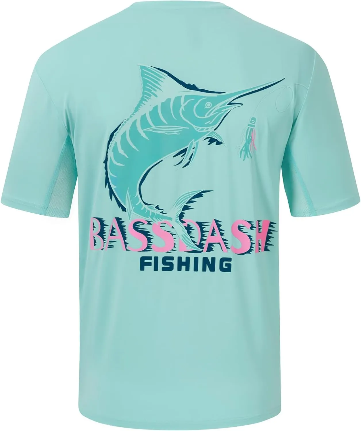 BASSDASH Mens UPF 50  Fishing Graphic T-Shirts Pocket Short Sleeve Shirt Quick Dry UV Sun Protection Casual Outdoor FS46M