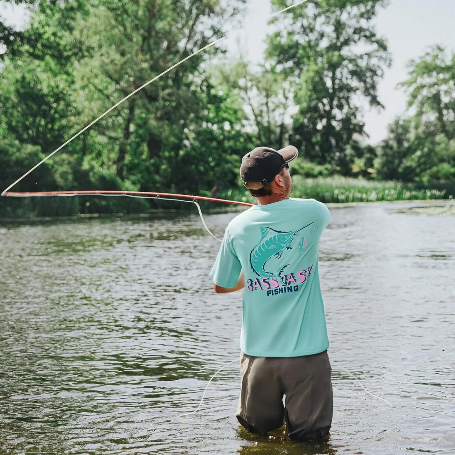 BASSDASH Mens UPF 50  Fishing Graphic T-Shirts Pocket Short Sleeve Shirt Quick Dry UV Sun Protection Casual Outdoor FS46M