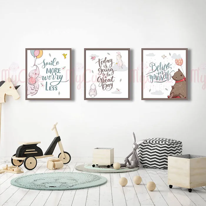 Believe in Self Framed Wall Art (Set of 3)