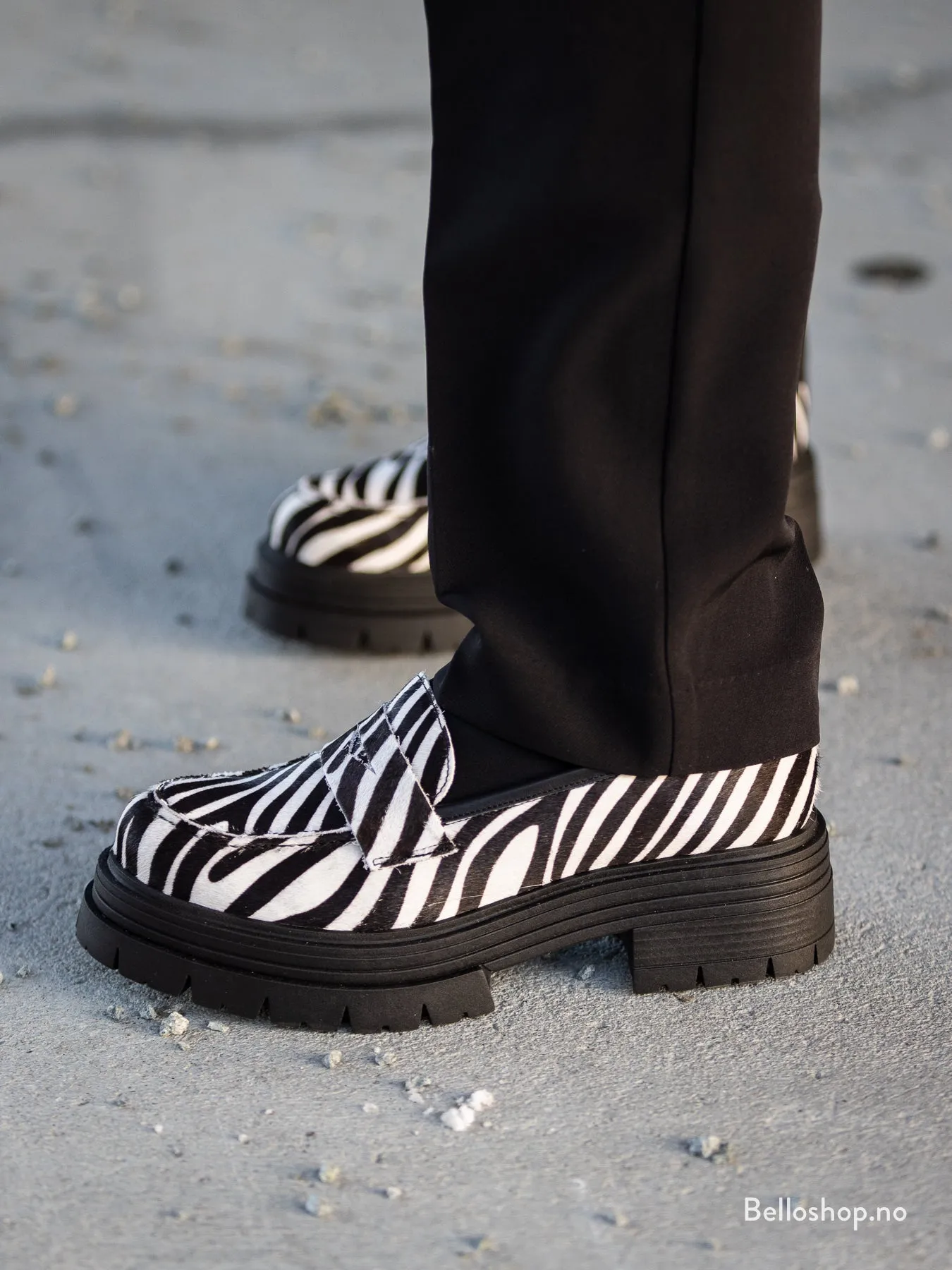 Bello Zebra loafer med kraftig sle