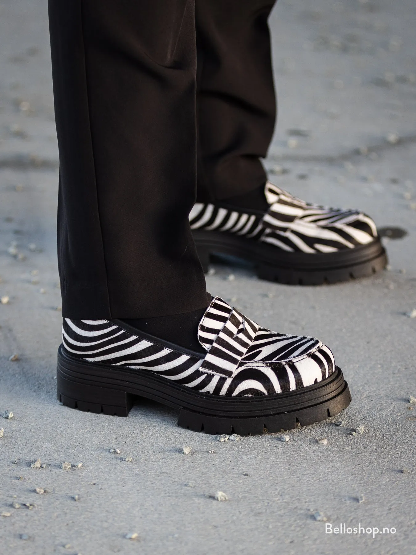 Bello Zebra loafer med kraftig sle