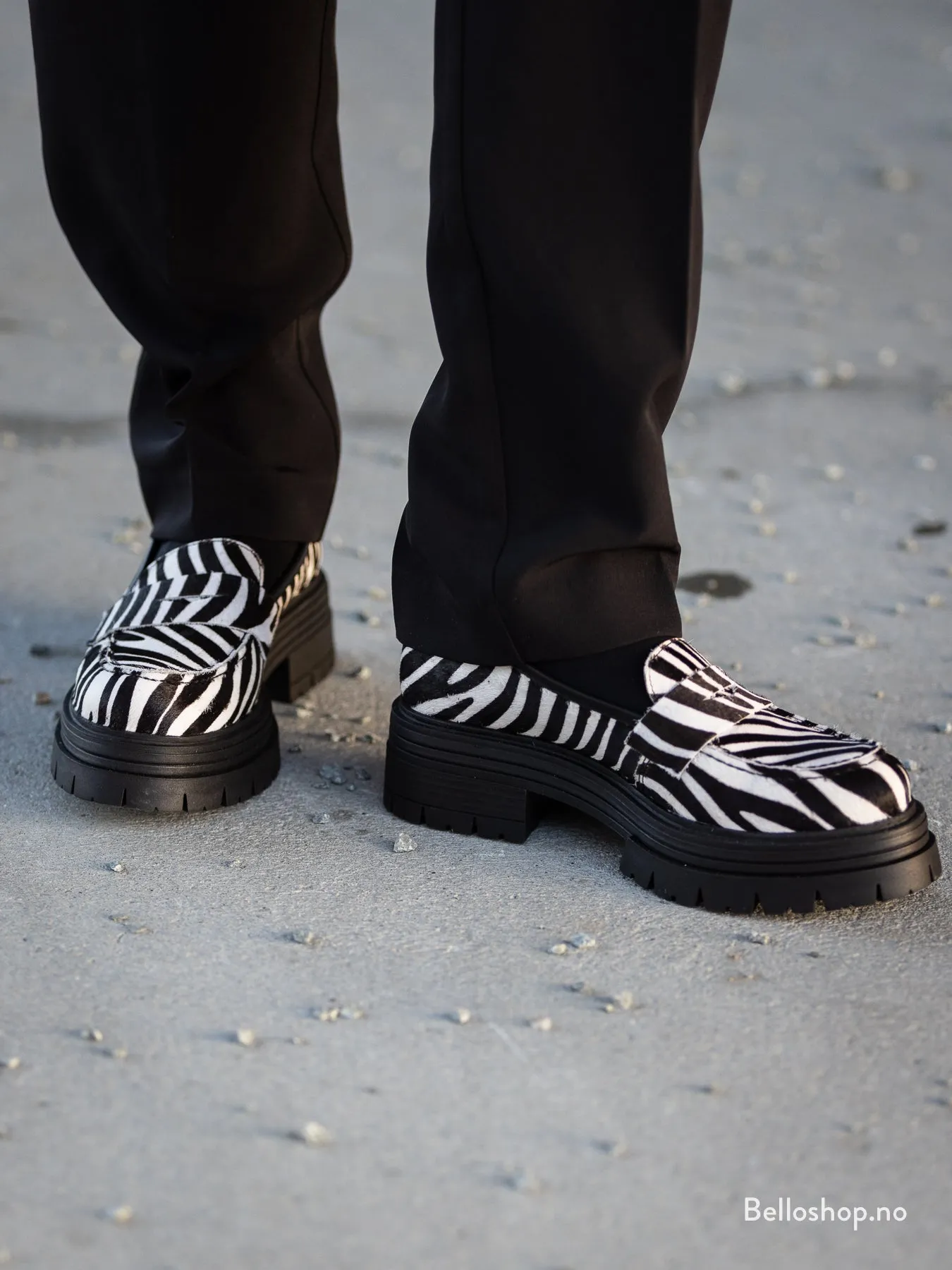 Bello Zebra loafer med kraftig sle