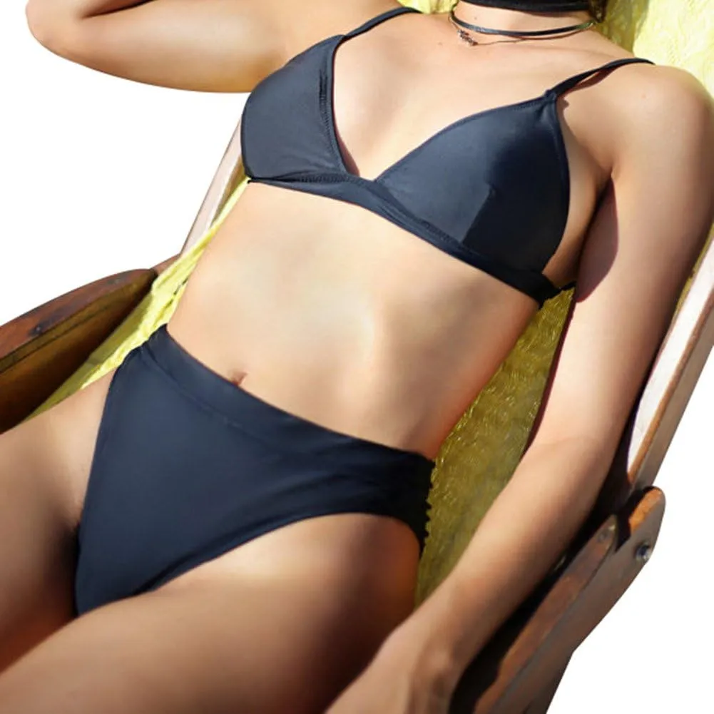 bestselling Women Vintage High Waist Bikini Bottoms Brazilian Ruched Cut Tankini Panites