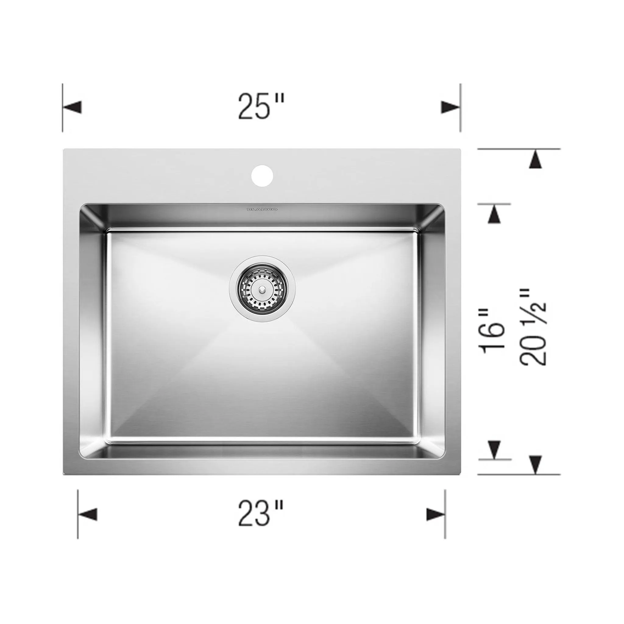 Blanco Quatrus 15 Single Bowl Dual Mount Kitchen Sink