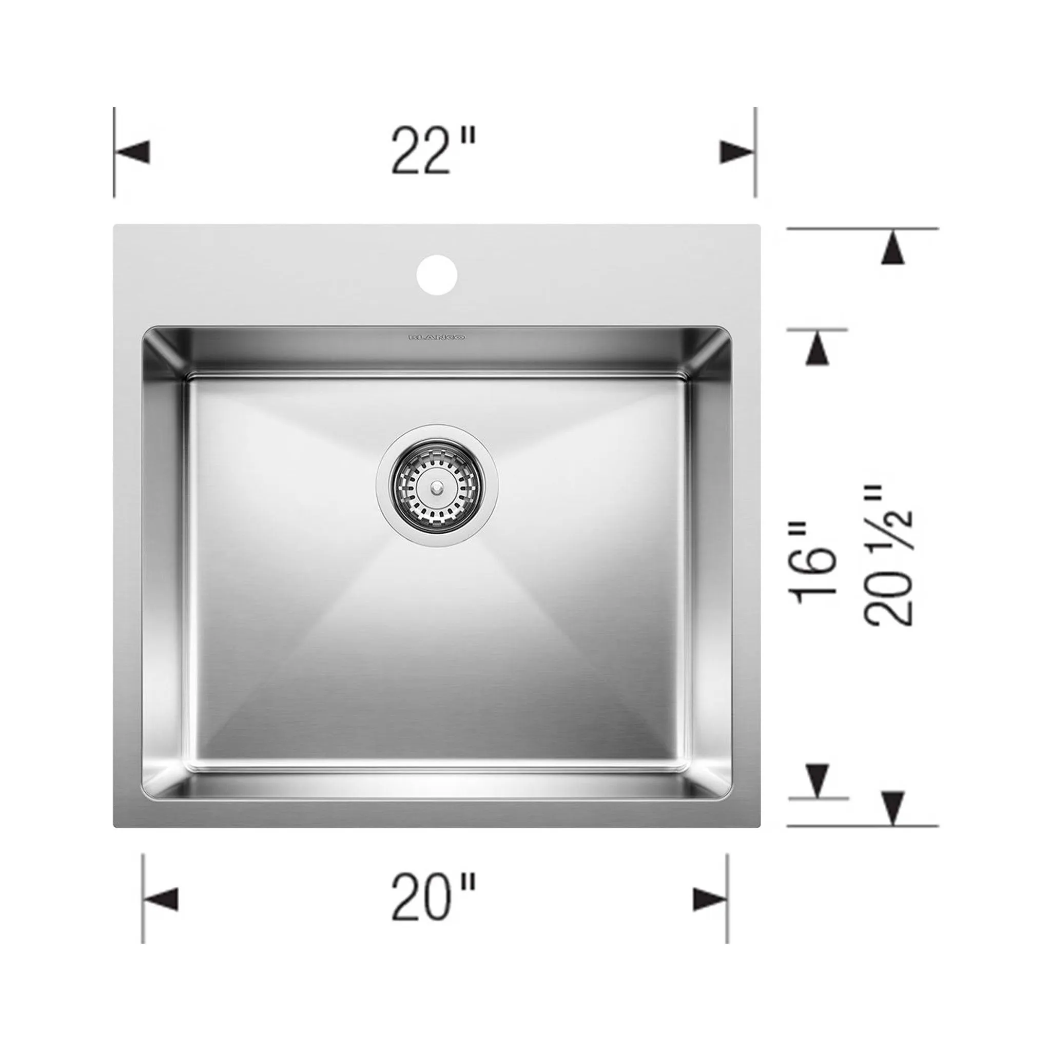 Blanco Quatrus 15 Single Bowl Dual Mount Kitchen Sink