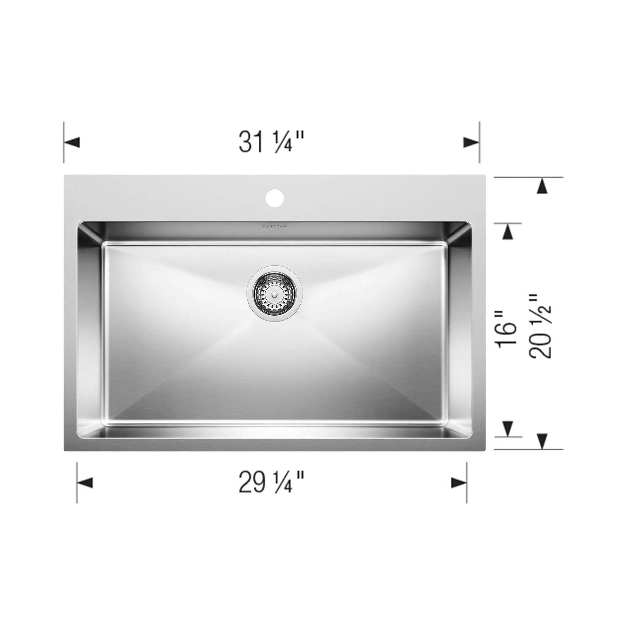 Blanco Quatrus 15 Single Bowl Dual Mount Kitchen Sink