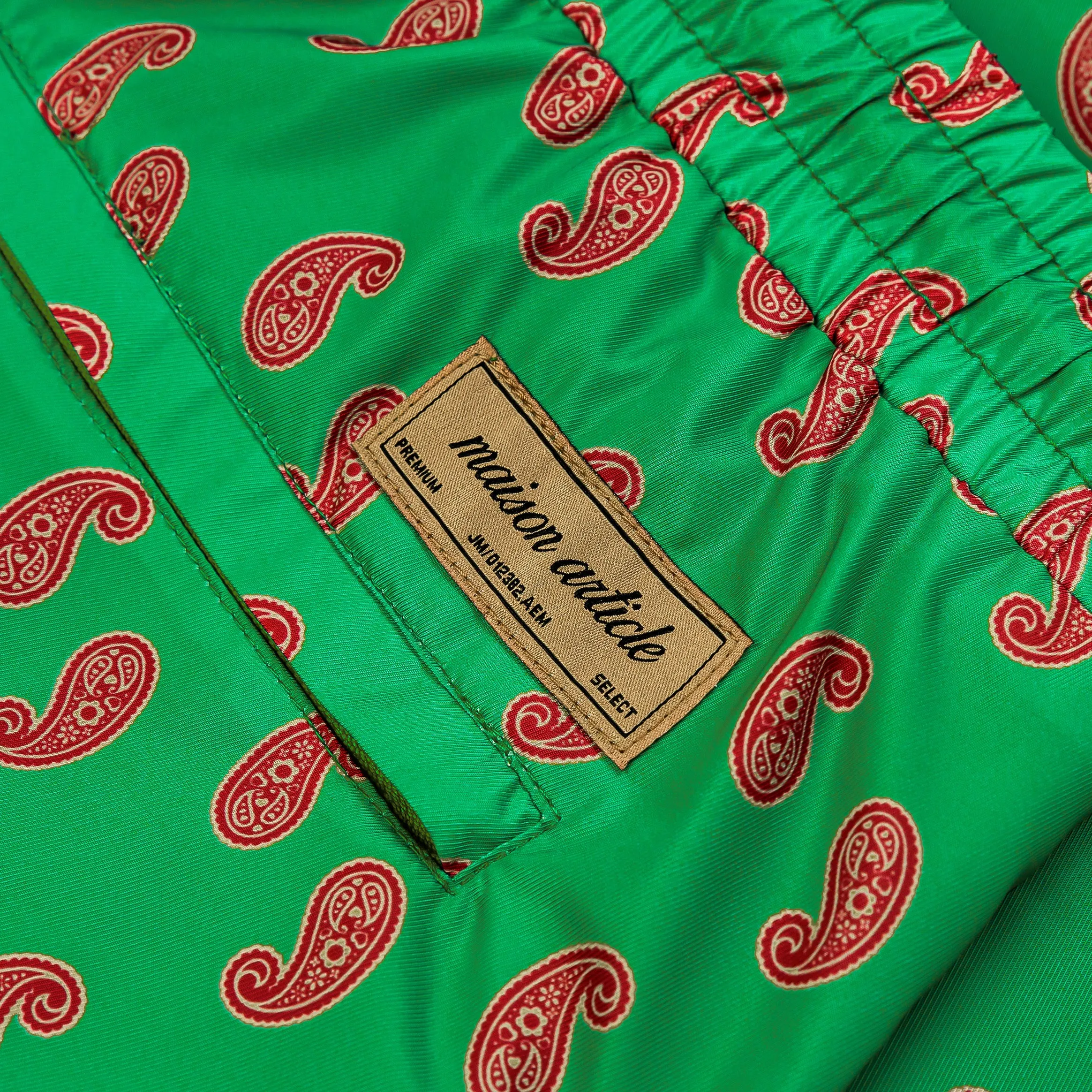 Block Paisley Hybrid Mens Shorts (Green/Red)