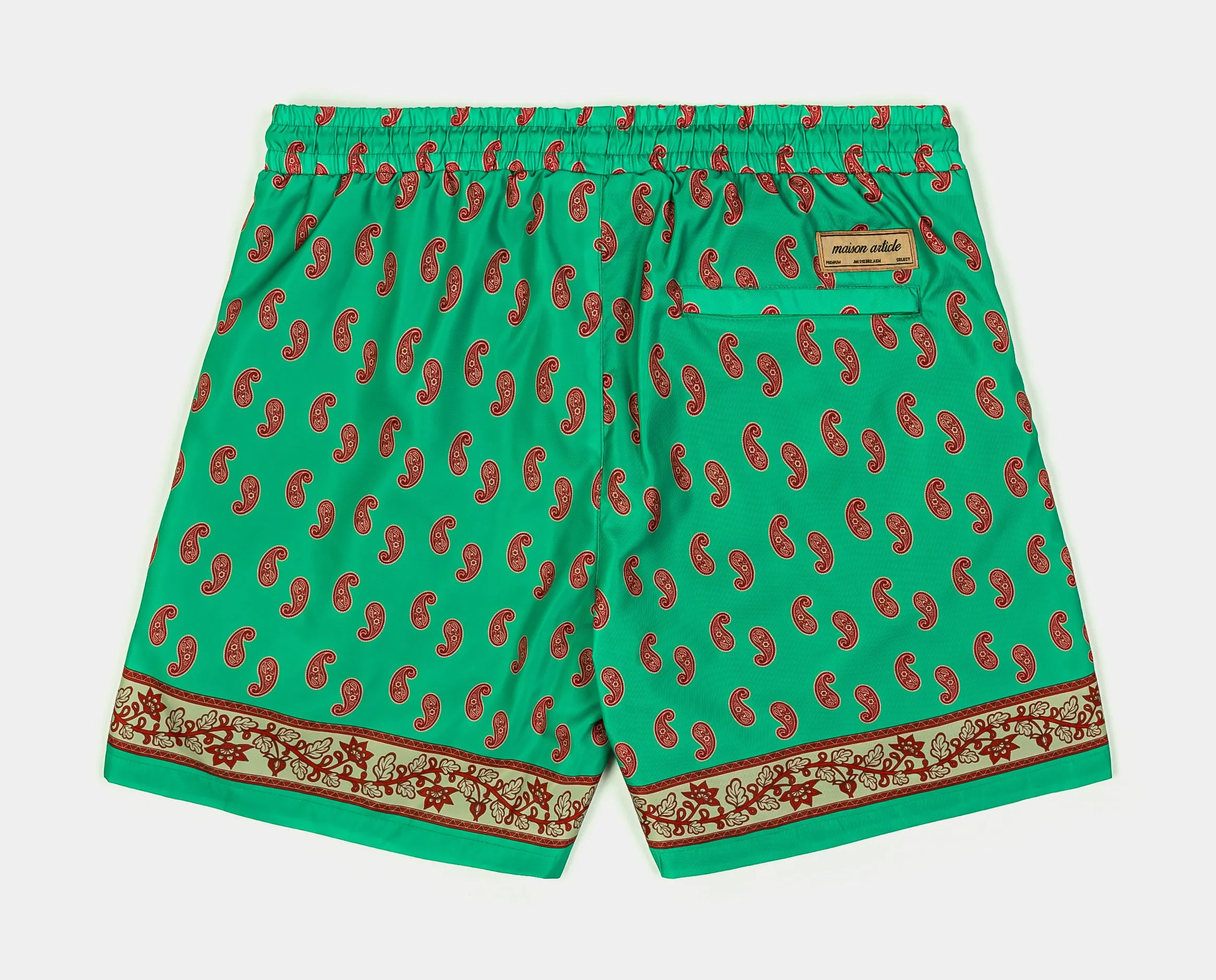Block Paisley Hybrid Mens Shorts (Green/Red)