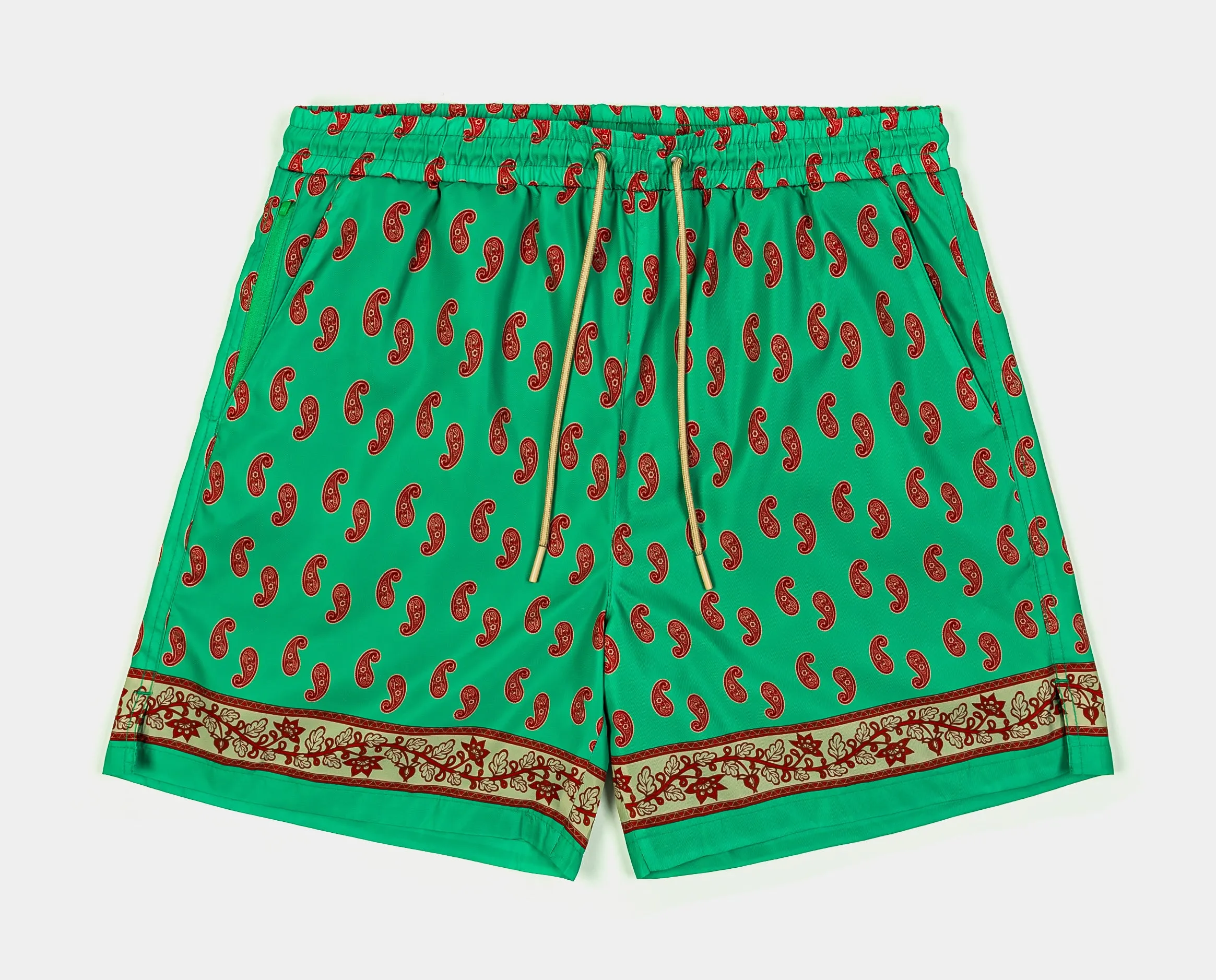 Block Paisley Hybrid Mens Shorts (Green/Red)