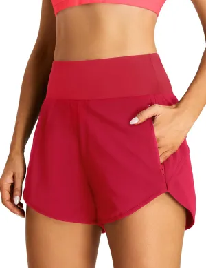 BMJL Women's High Waisted Athletic Shorts Pocket Workout Shorts Gym Sporty Running Shorts