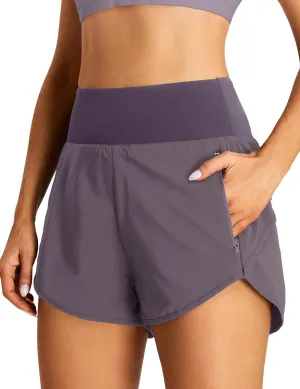 BMJL Women's High Waisted Athletic Shorts Pocket Workout Shorts Gym Sporty Running Shorts