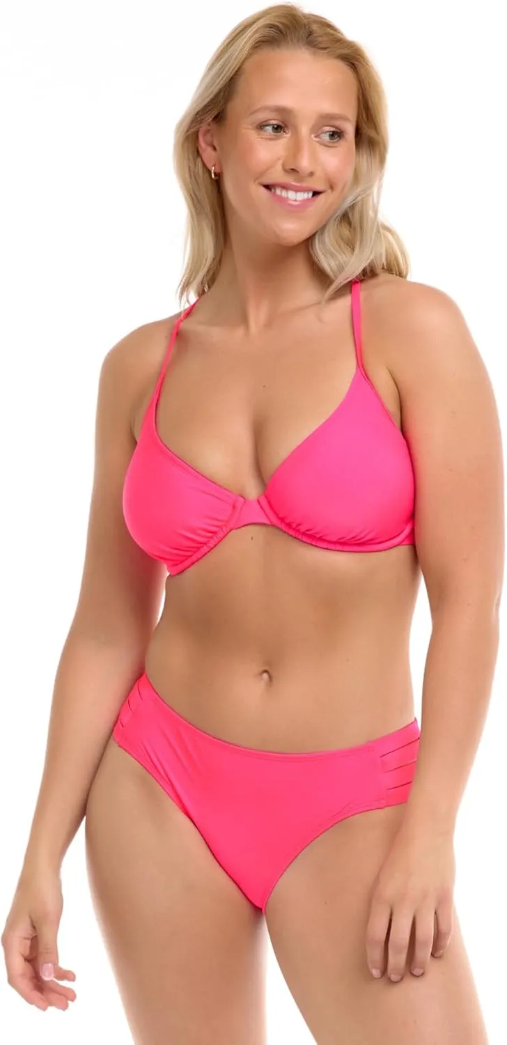 Body Glove Women's Smoothies Nuevo Contempo Solid Full Coverage Bikini Bottom Swimsuit