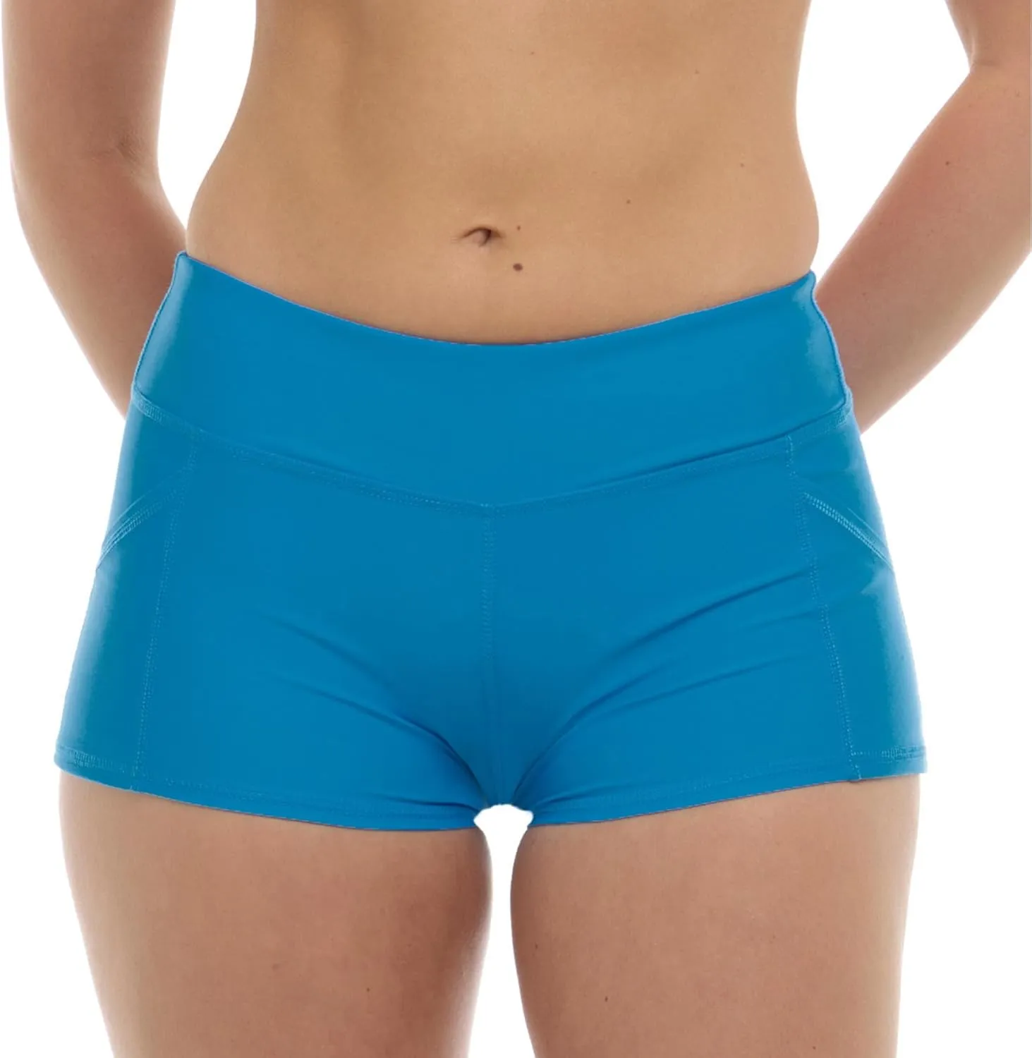 Body Glove Women's Standard Rider Elastic Waist Hybrid Swim Short with UPF 50, Blue Wave, X-Large