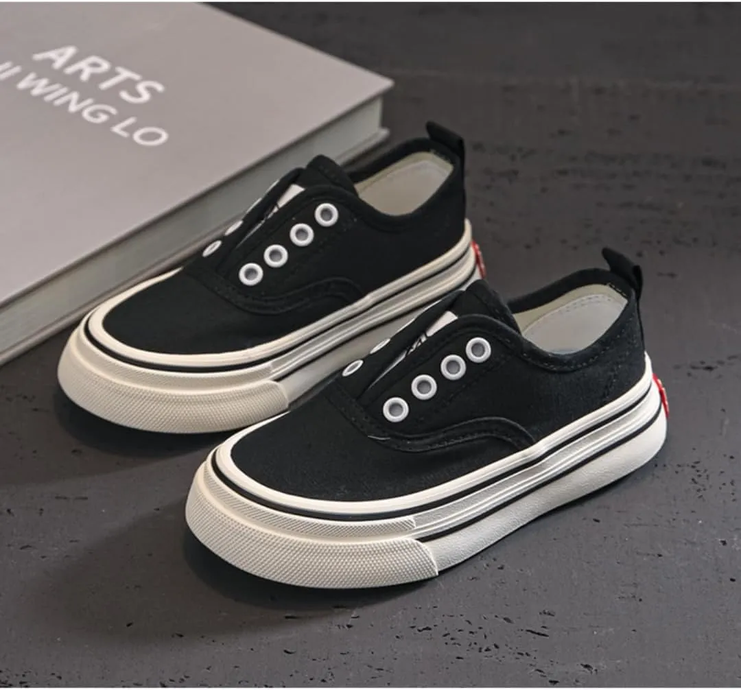 Boys Girls Casual Canvas Sneakers Slip On Walking Tennis Shoes Loafers