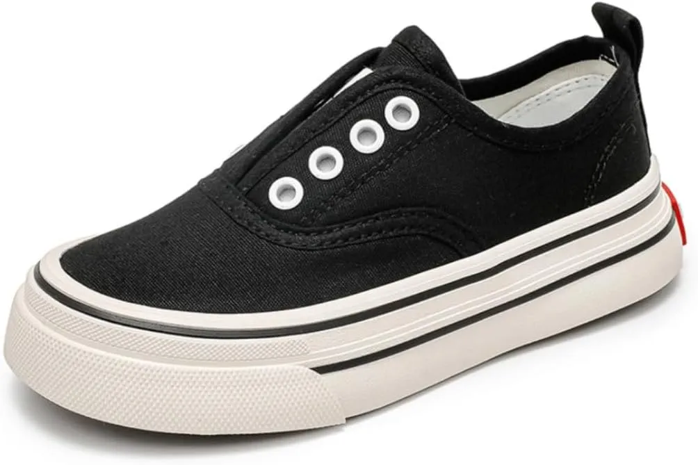 Boys Girls Casual Canvas Sneakers Slip On Walking Tennis Shoes Loafers
