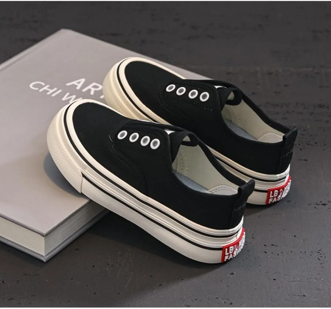 Boys Girls Casual Canvas Sneakers Slip On Walking Tennis Shoes Loafers