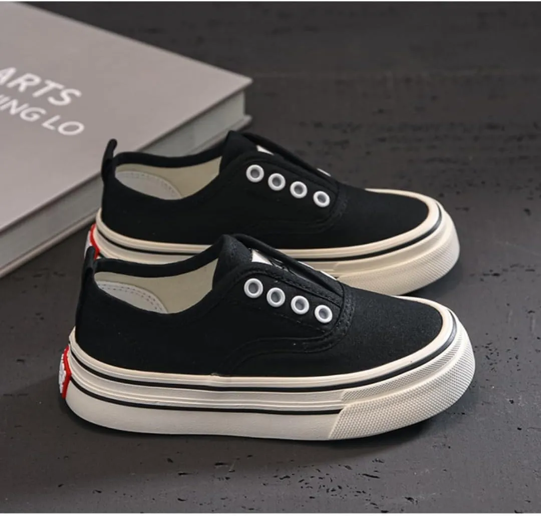 Boys Girls Casual Canvas Sneakers Slip On Walking Tennis Shoes Loafers