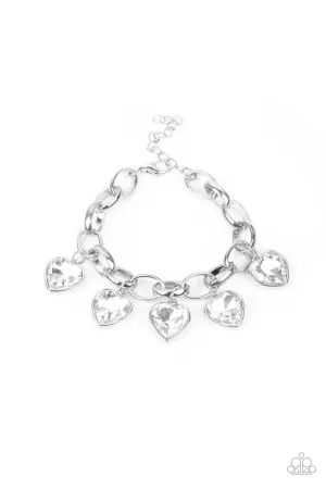 Candy Heart Charmer - White - Paparazzi Bracelet