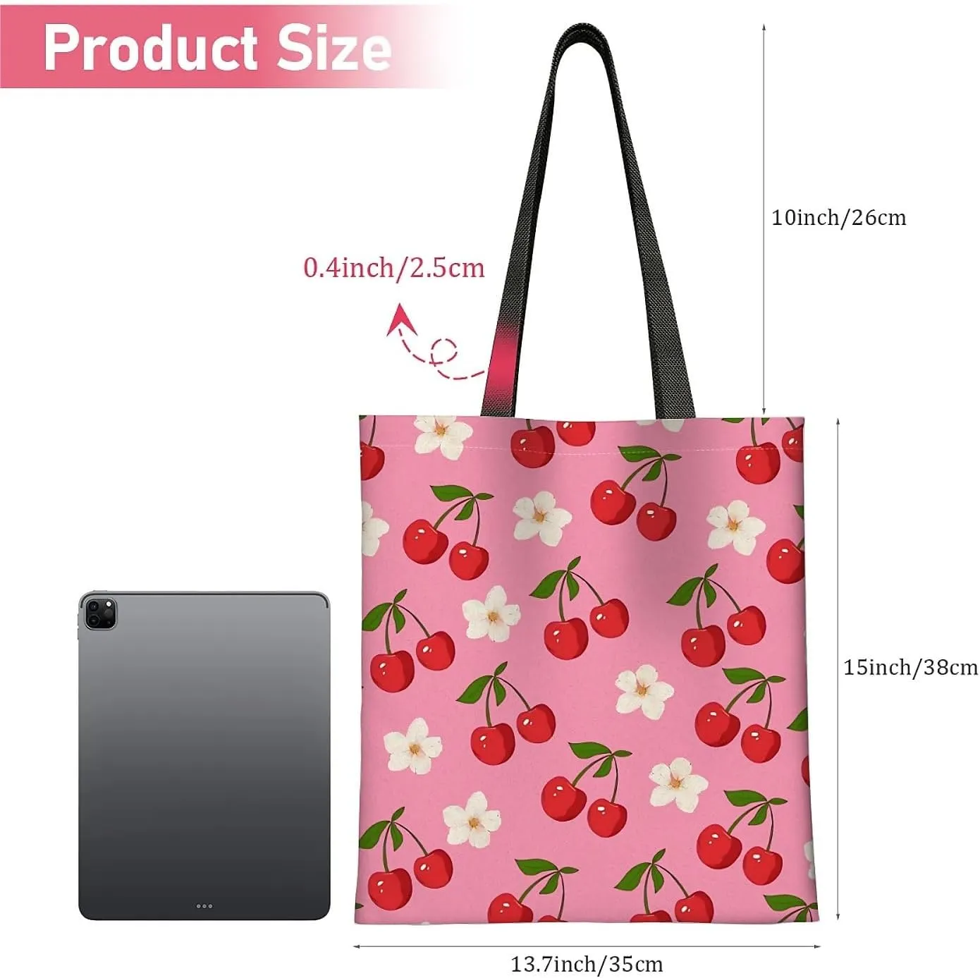 Canvas Tote Bag for Women with Zipper Inner Pocket, Canvas Tote for Daily Work Shopping